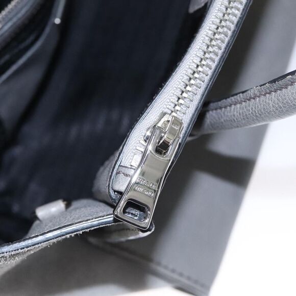 Prada Twin Zip Grey Suede Handbag (Pre-Owned) - Picture 12 of 16
